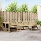 vidaXL Set de canapele de exterior cu pernă 6 pcs Alb și Bej 3389027