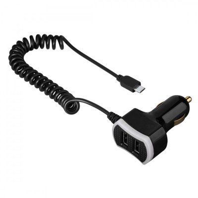 Incarcator auto Hama Triple Power, 2xUSB, 7.2A, Black foto