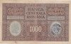 ROMANIA 1000 LEI BGR 1917 aF stampilata JUD. Vlasca