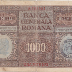 ROMANIA 1000 LEI BGR 1917 aF stampilata JUD. Vlasca