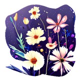 Cumpara ieftin Sticker decorativ, Flori, Multicolor, 61 cm, 10278ST, Oem