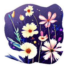 Sticker decorativ, Flori, Multicolor, 61 cm, 10278ST foto