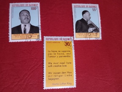 DAHOMEY, MARTIN LUTHER KING - SERIE COMPLETĂ ȘTAMPILATĂ foto