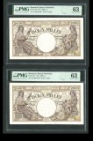 q598 PERECHE CONSECUTIVA 2000 LEI 1941 NECIRCULATA UNC GRADATA PMG 63