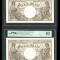 q598 PERECHE CONSECUTIVA 2000 LEI 1941 NECIRCULATA UNC GRADATA PMG 63