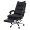 Scaun directorial AB041, piele ecologica, robust, cadru cromat, spatar rabatabil, suport picioare,120 kg, negru