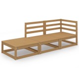 vidaXL Set mobilier de grădină, 3 piese, maro miere, lemn masiv de pin