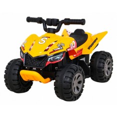 ATV Quad THE FASTEST Galben, off road, 70x43x44 cm, 6V/4,5Ah, 25W, capacitate 30 kg, buton viteza