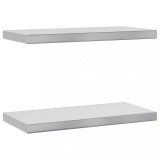 Rafturi de perete, 2 buc. 50x23,5x3 cm argintiu otel inoxidabil