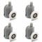 Set 4 role pentru cabine de dus, Plastic/Otel, Alb