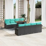vidaXL Set de canapele pentru grădină 9 pcs Negru Rattan poli 3358048