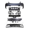 Set bara spate MERCEDES C-CLASS (W205), 01.2014-, cu / fara capac senzor parcare, cu ornament silvers, cu gauri senzori parcare; grunduit, de vopsit;