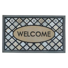 Covor intrare ConceptSeller&amp;reg;, antiderapant, model Mozaic, dreptunghiular, material sintetic si cauciuc, cu mesajul &amp;quot;WELCOME&amp;quot;, Lungime x latime x grosi foto