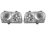 Set faruri tuning CHRYSLER 300 (LX), 09.2004-2010 model 300, H1+H1; crom, transparent; TUNING; halogen,
