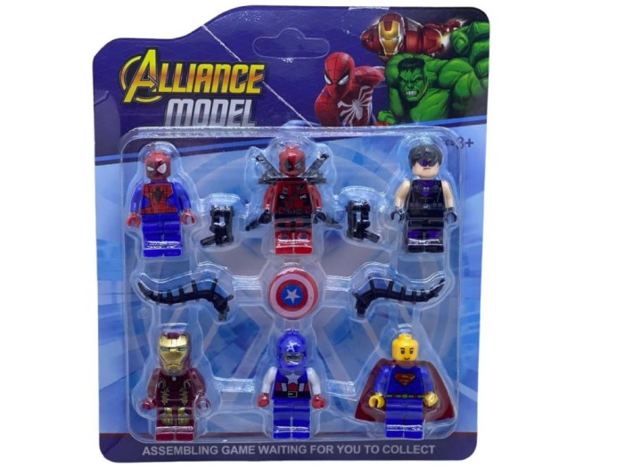 Set Figurine Mini Super eroi Alliance Model BlockHeroes