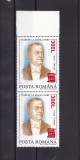 ROMANIA 2001 LP 1556-75 ANI MAREA UNIRE SUPRTIPAR PAPIRUS PERECHE MNH, Nestampilat