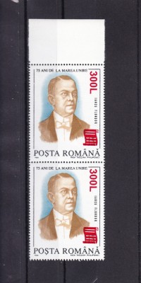 ROMANIA 2001 LP 1556-75 ANI MAREA UNIRE SUPRTIPAR PAPIRUS PERECHE MNH foto