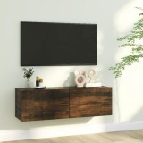 VidaXL Comodă TV de perete, stejar afumat, 100x30x30 cm,lemn prelucrat