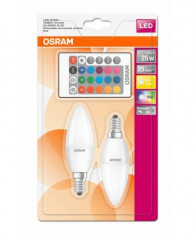 Set 2 becuri led rgb osram e14 45w 470 lumeni foto