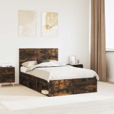 Cumpara ieftin Cadru de pat Stejar fumuriu 120 x 190 cm Lemn de pin masiv