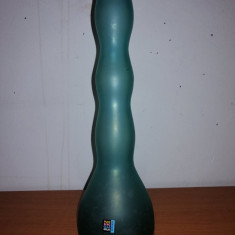 Vaza verde sticla Pukeberg Glasbruk Suedia 23 cm inaltime