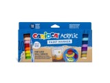 Marker cu vopsea acrilica si varf pensula Carioca 18 buc/set