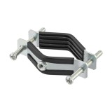 Clema montare izolatoare gard electric M6 stalp metalic rotund 35-70mm otel galvanizat