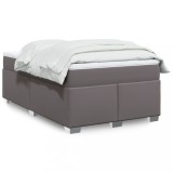 VidaXL Pat box spring cu saltea, gri, 120x190 cm, piele ecologică 3285203