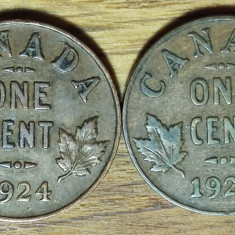 Canada - set raritati pt cunoscatori - 1 cent 1922 & 1924 - George V - superbe !