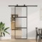 vidaXL Ușă glisantă cu set feronerie neagră 76x205cm sticlă securizată 3375817
