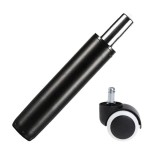Cumpara ieftin Set rotita universala cauciuc si cilindru piston, gaz, pentru scaune birou, negru, 35 cm