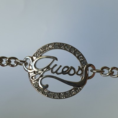 Bratara Fashion GUESS - Model Litere Guess Cu Strasuri - Argintiu foto