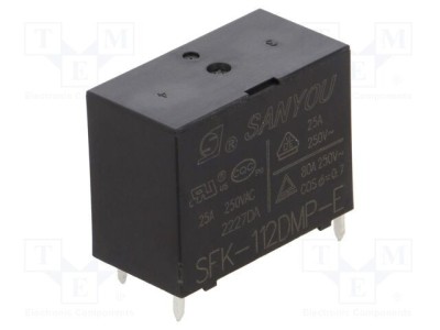 Releu electromagnetic SPST-NO 12VDC 25A SANYOU foto