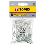 Nituri din aluminiu Topex 4 x 12,5 mm, set 50 buc pentru fixari rezistente