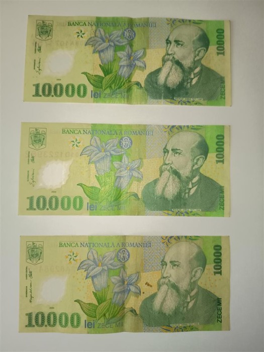 10.000 lei an 2000, Nicolae Iorga 1871-1940, 3 bucati