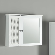 Dulap cu oglinda baie Karls&oslash;y 50x60x15cm alb [en.casa] HausGarden Leisure