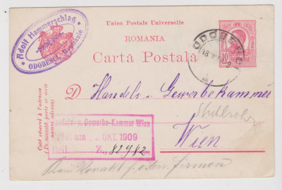 Carte postala 1909 expediate din Odobesti la Wien foto