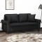 vidaXL Canapea cu 2 locuri cu pernuțe, negru, 140 cm, piele ecologică 3200930
