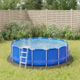 vidaXL Acoperire geotextil piscină, gri deschis, &Oslash;366 cm, poliester