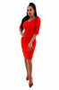 N728-3 Rochie eleganta stil bodycon cu umeri accesorizati