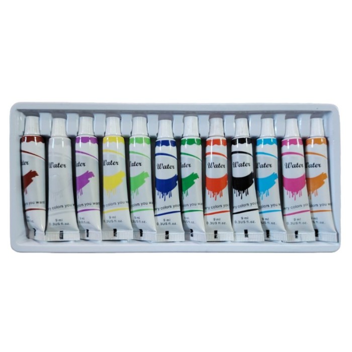 Acuarele tempera 12 culori 9 ml culoare water color