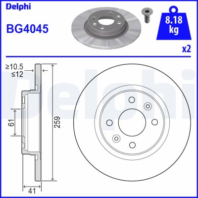 DELPHI BG4045 Disc frana foto