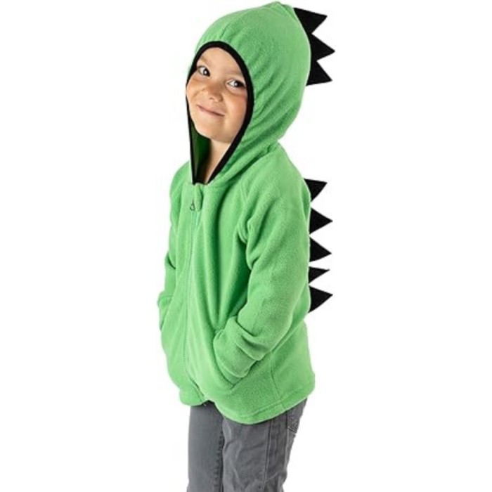 Hanorac cu gluga pentru copii, din fleece, pufos, calduros, design vesel cu dinozaur, ideal pentru a fi purtat in anotimpul rece, 6-12 luni, verde cu