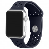 Cumpara ieftin Curea iUni compatibila cu Apple Watch 1/2/3/4/5/6/7, 38mm, Silicon Sport, Dark Blue