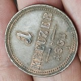 1 kreuzer 1851 A , detalii , patina