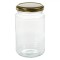 Borcan Sticlă, 350ml, Capac Metalic Auriu, Transparent