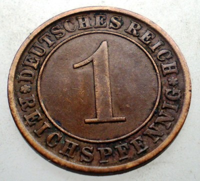 B.167 GERMANIA WEIMAR 1 REICHSPFENNIG 1932 A foto