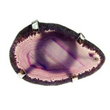 Inel reglabil statement masiv cu agata mov naturala 4A