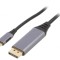 Adaptor USB 3.0 la DisplayPort și USB-C, 1.8m, Negru