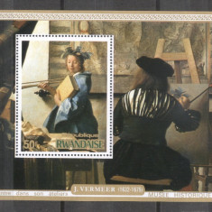 Rwanda 1975 Paintings Vermeer perf. sheet Mi.B68 MNH DA.109